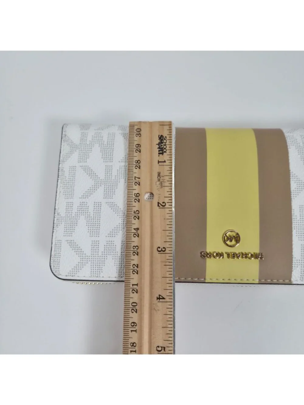 Michael Kors Women's Center Stripe Buttercup LG Travel Continental Wallet NWT
